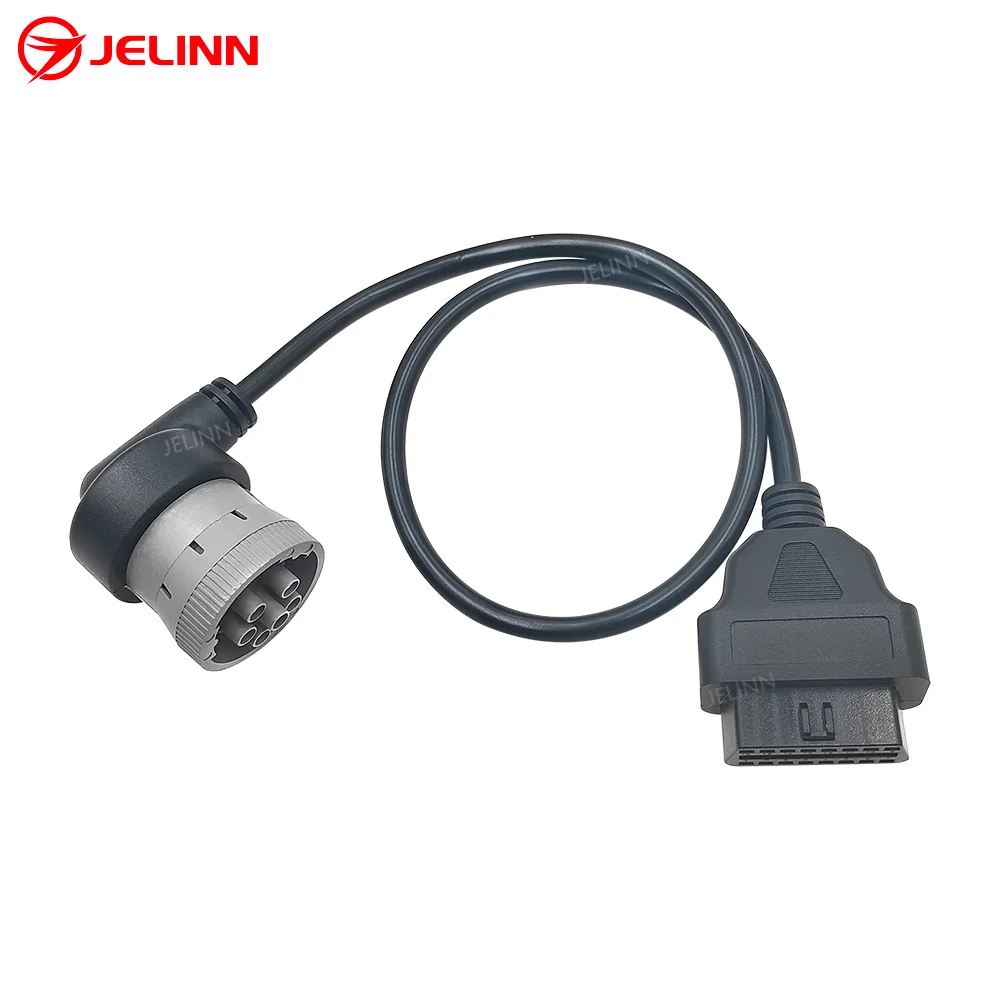 Right Angle J1708 6 Pin Connector to OBD 2 Connector Cable for Diagnosing Devices or Trackers