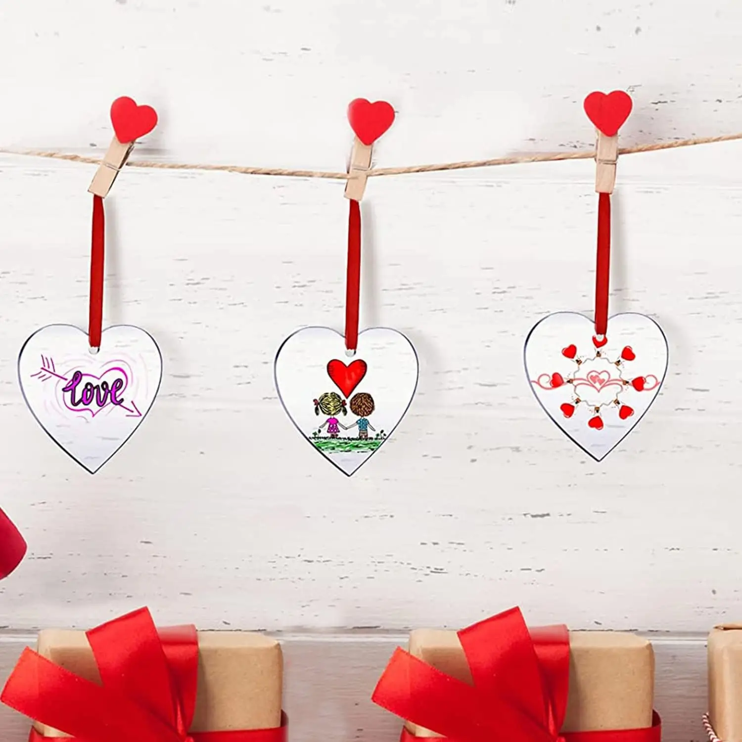 DIY GIFT Acrylic Keychain Blanks Heart Clear Acrylic key tag Blanks Shape Plain chain