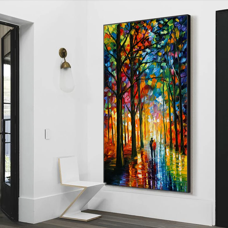 Date In The Park Oil Painting Print on Canvas Posters Abstract Wall Art Pictures for Living Room Home Decor