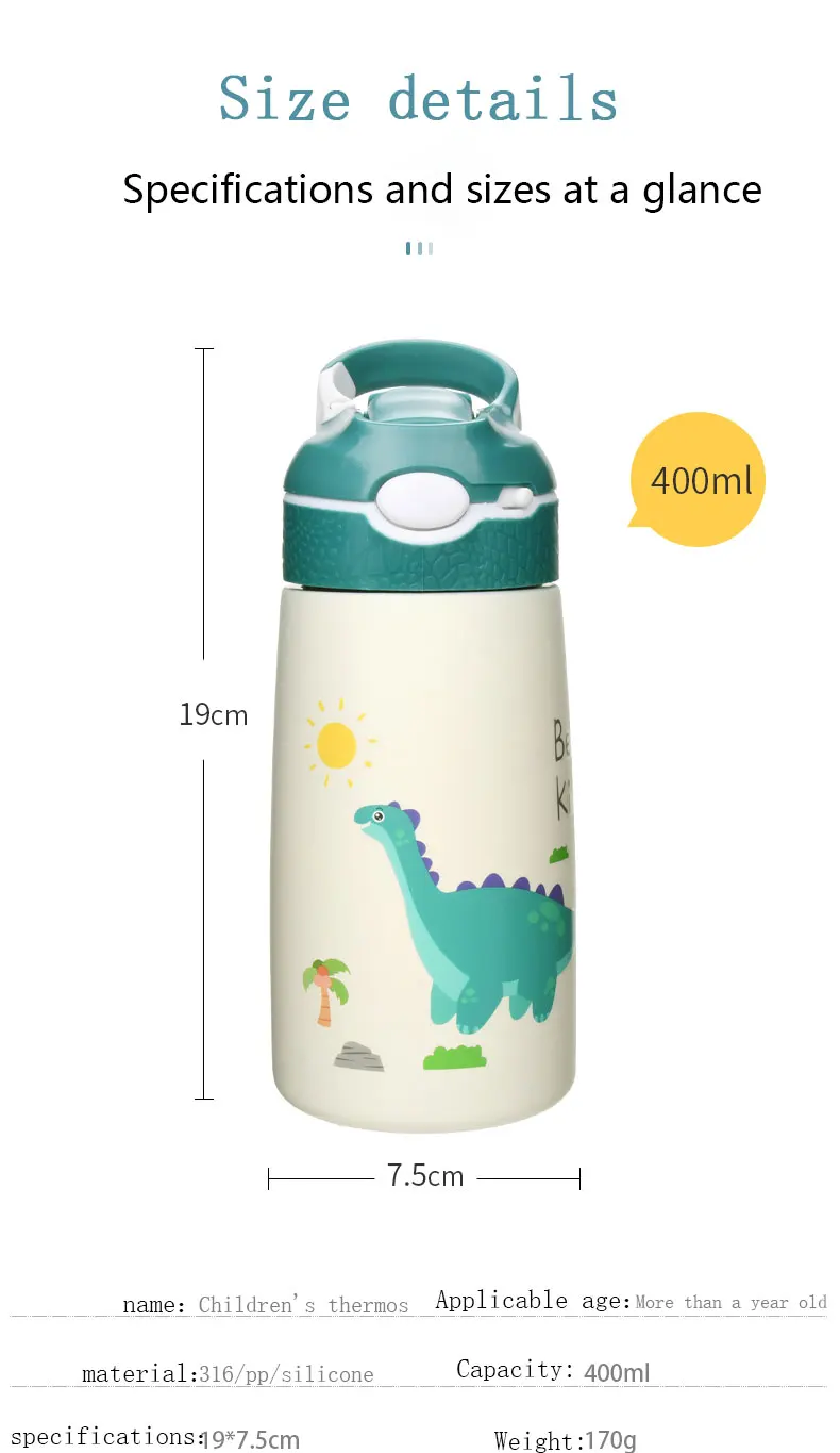 Smiggle Tritan Water Bottle Stainless Steel Water Bottle 650ml Plastic for School Kids Vacuum Flasks & Thermoses Belly Cup Cute