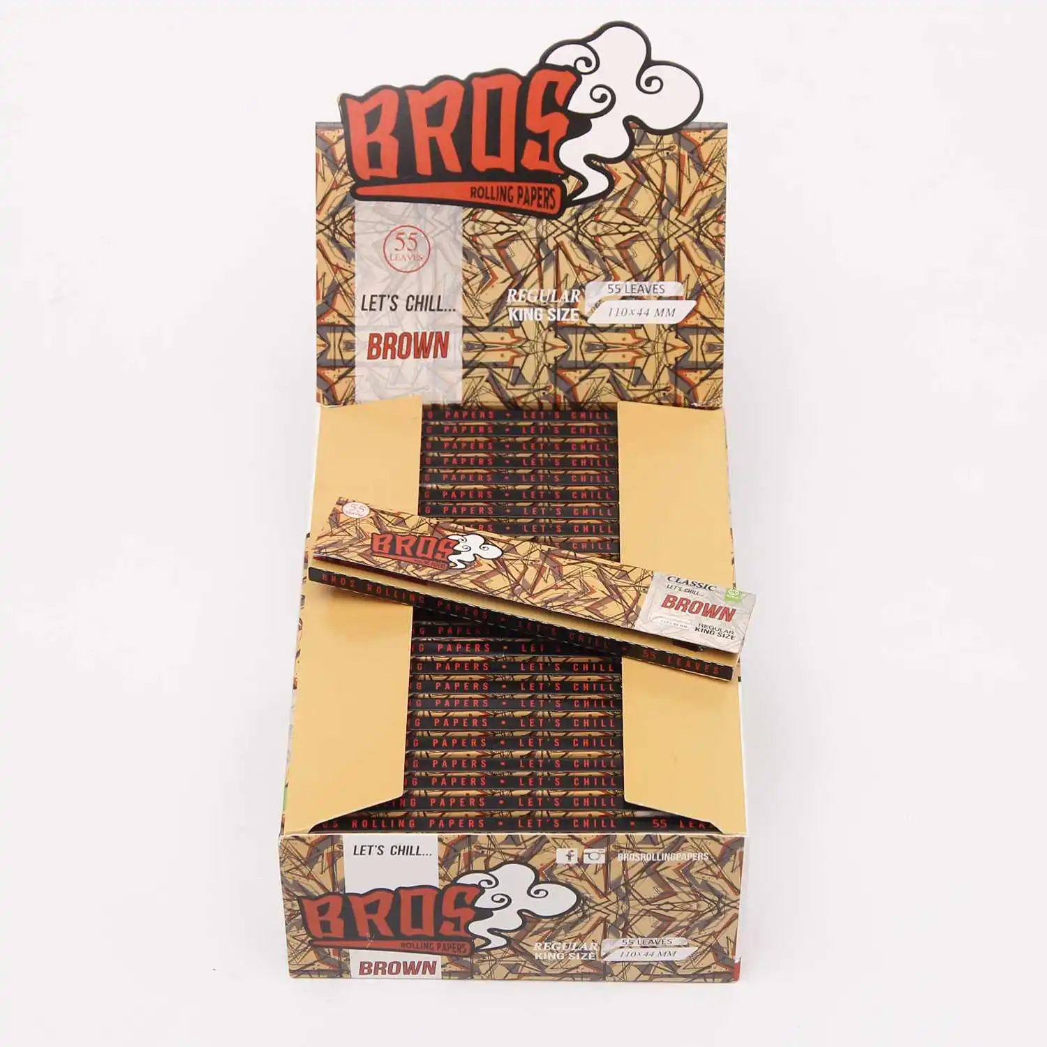 
Factory sales Brown Dragon Bros 55 leaves king size rolling papers oem hemp paper 