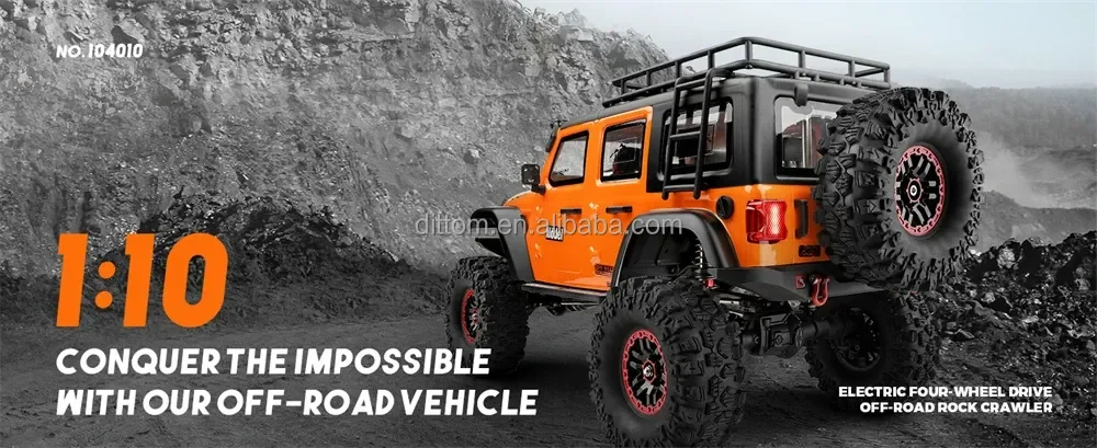 2.4G 4WD Crawler Climbing Truck WLtoys 104010 1/10 Rc Off Road Vehicle Simulation Model Car (two-speed)