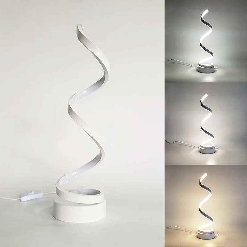 Wholesale Modern Simplicity Switch Type Bedside Light Led Reading Lighting Lamp Decorative Spiral Table Lamp