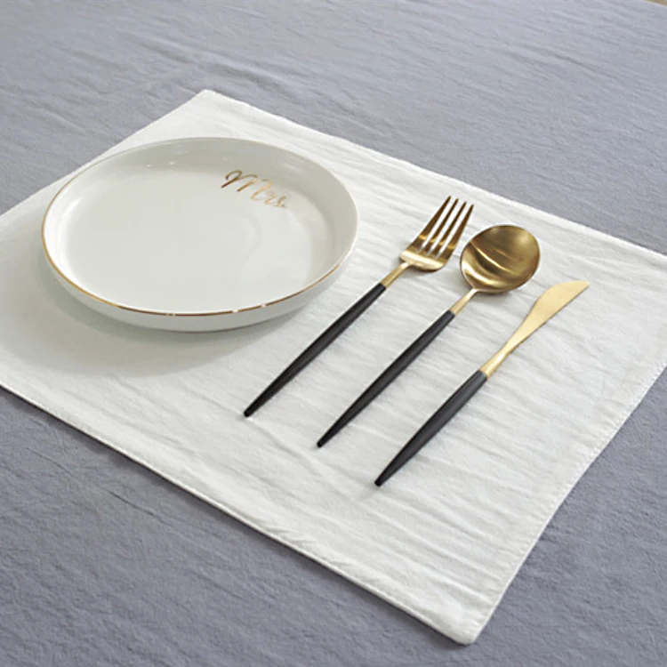 Napkins cotton wholesale  plain color washed  non-slip heat-proof table napkin for  dining table