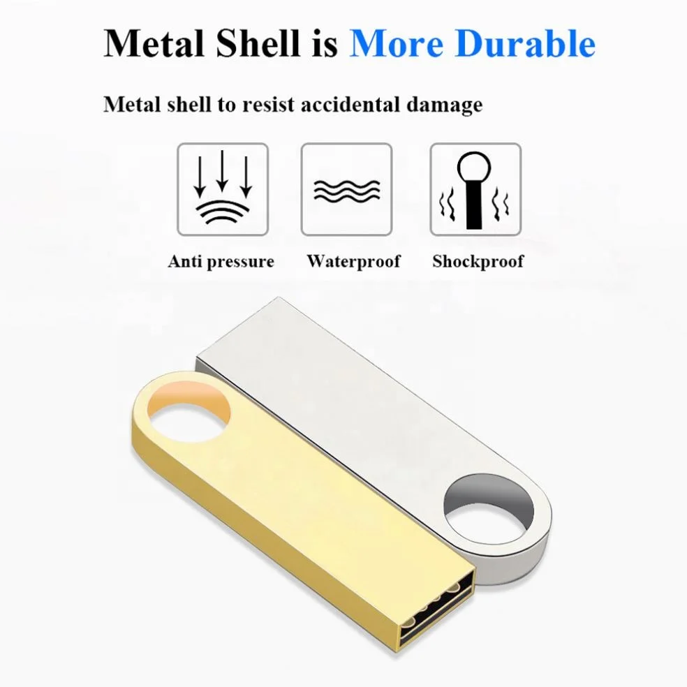 Custom Logo USB Flash Pen Drives Customizable Logo 8GB 16GB 32GB 64GB USB 2.0 3.0 Metal 128 GB U Disk Memory Card Memoria Stick