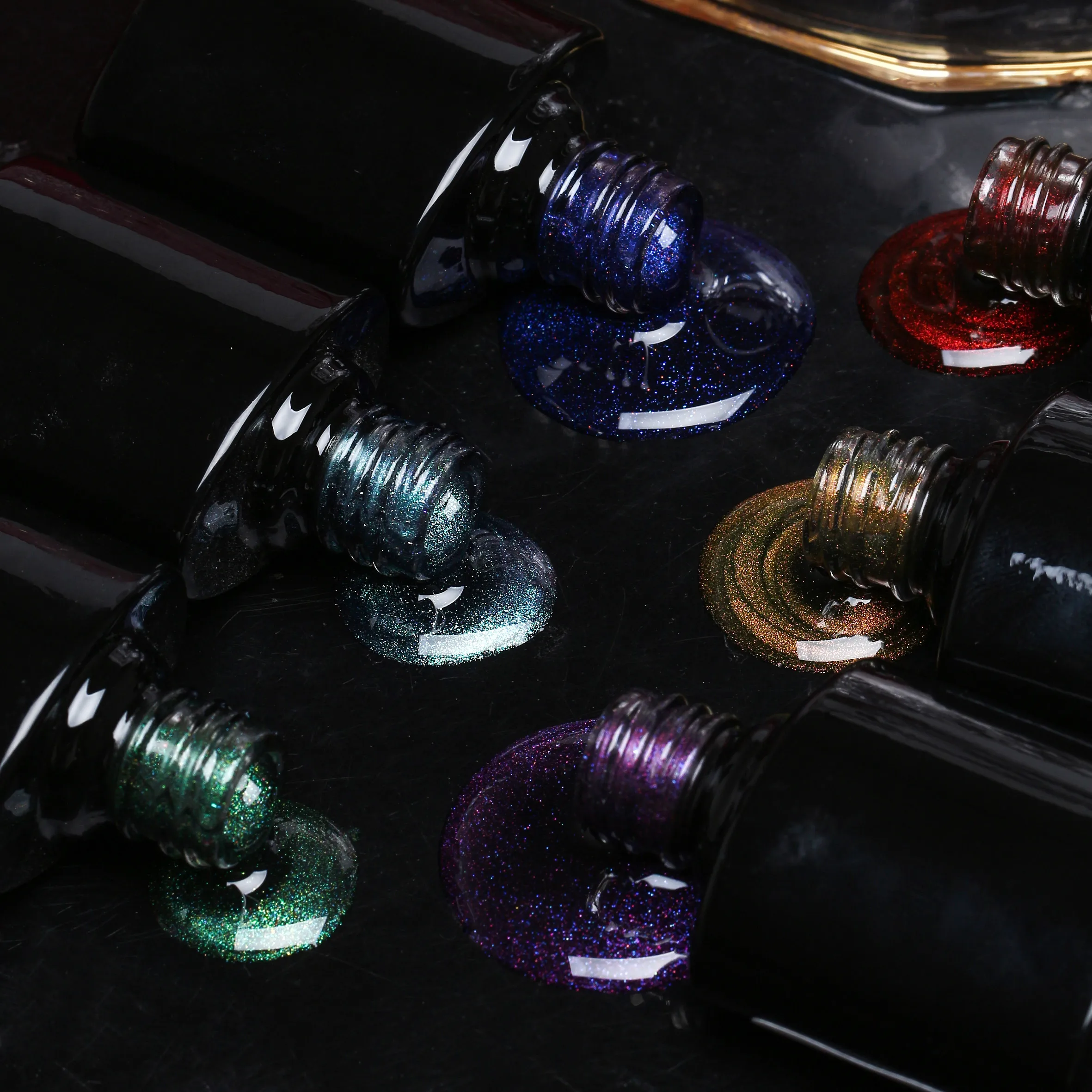 High quality Candy Colors Glitter Gel Polish Magnetic Cat Eye UV Gel Varnish for Nail Art Design