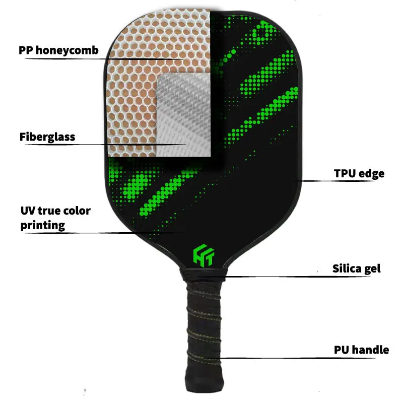 Specializing in the production Usapa standard graphite carbon fiber glass fiber Pickleball paddle PP honeycomb core