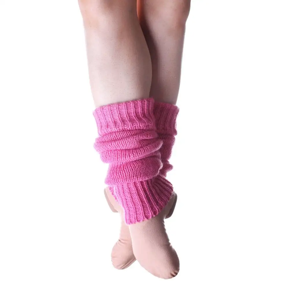 
AJ19496 Wholesale Custom Girls Hot Pink Cashmere Over Knee High Fluffy Dance Knit Long Leg Warmers 