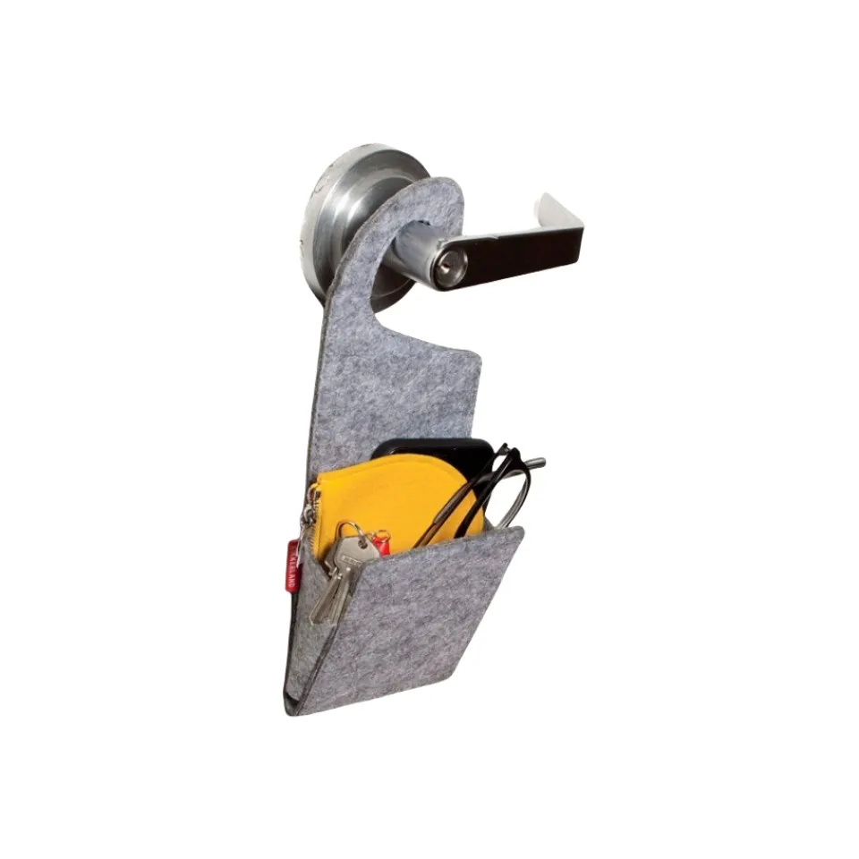 Fashion promotional hotel high quality double side felt door hangers with metal ring felt door hanger