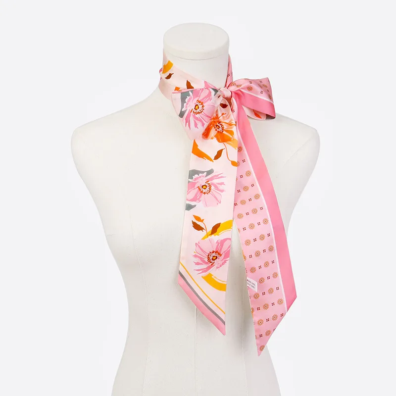 Custom Design Digital Satin Shawl Scarves Wholesale 100% Silk Scarf Custom Printing