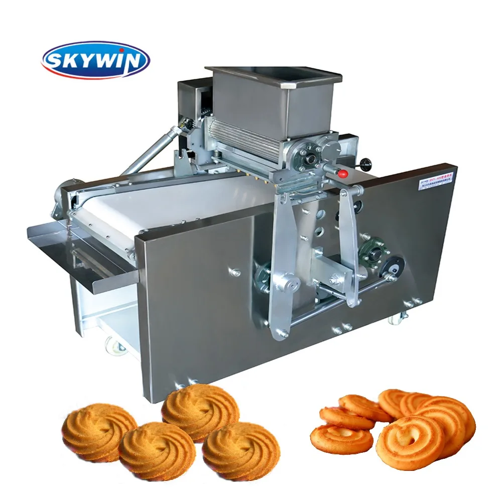High Speed SKYWIN Small Size Snack Machines Automatic Cookie Depositor & Cookie Cutter Suitable Cookie Dough Cutting Machine