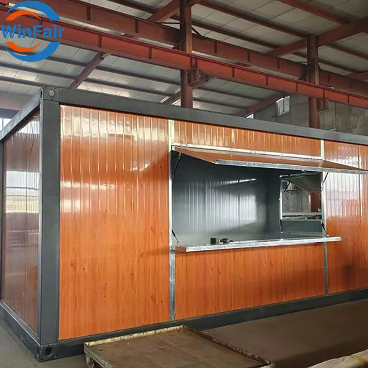 WinFair Foldable Shop Office Steel Fabricated Homes Modern Fold Out Folding Prefab Container Houses