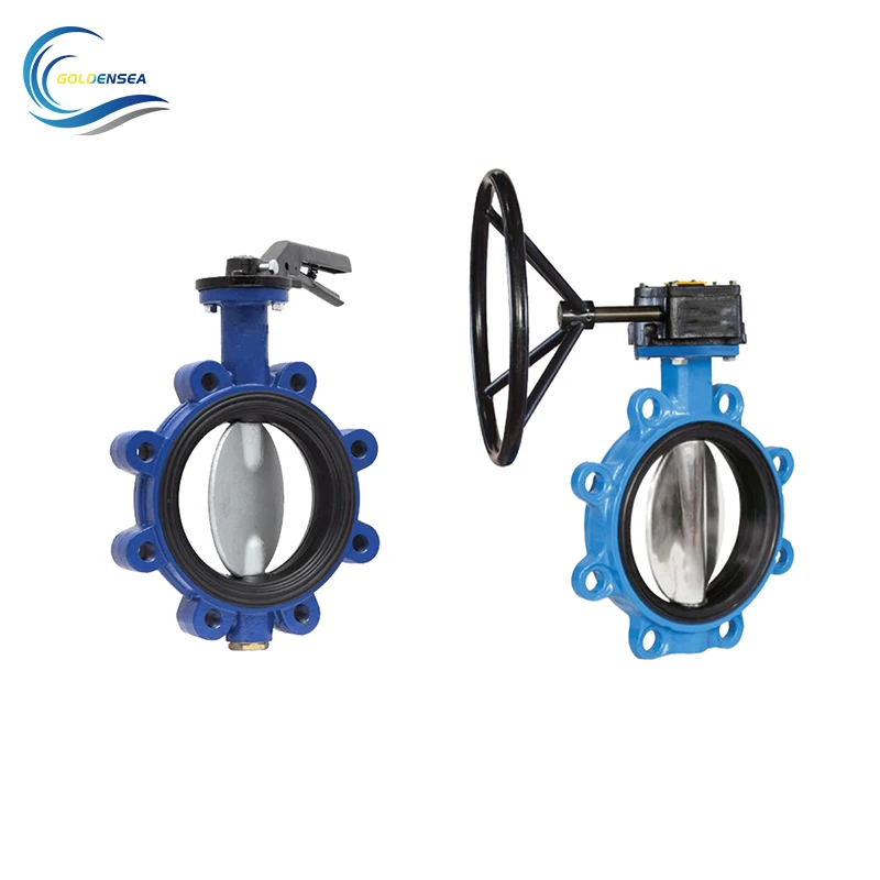 Lugged type resilient seal PN 16 butterfly valves for hydraulics water oil acid media