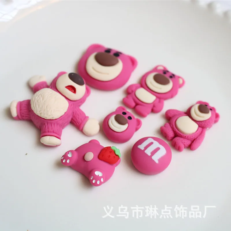 diy resin jewelry patch strawberry bear mobile phone shell refrigerator sticker storage box keychain pendant material