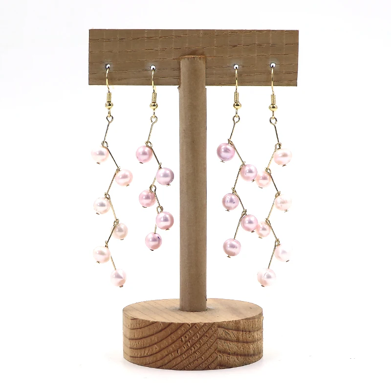 New design earring decoration natural pearl earrings DIY jewelry earrings drop long ear hooks
