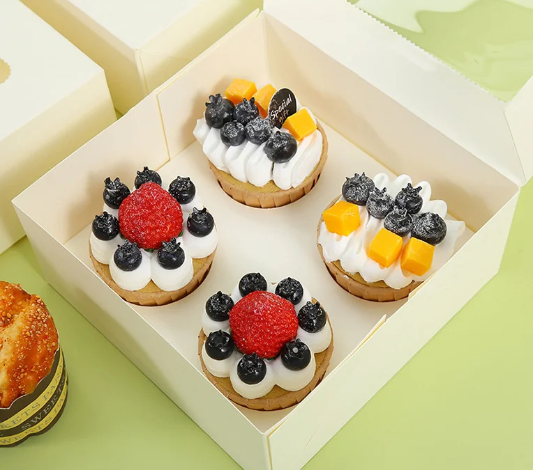 2024 Cake Boxes 12 8 6 4 Cupcake Packaging Boxes Sweet Paper Folding Box
