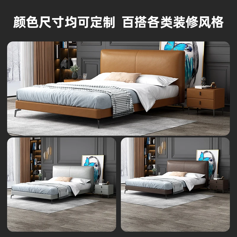 Wholesale Foshan modern platform bedroom furniture set upholstered headboard bed king queen size