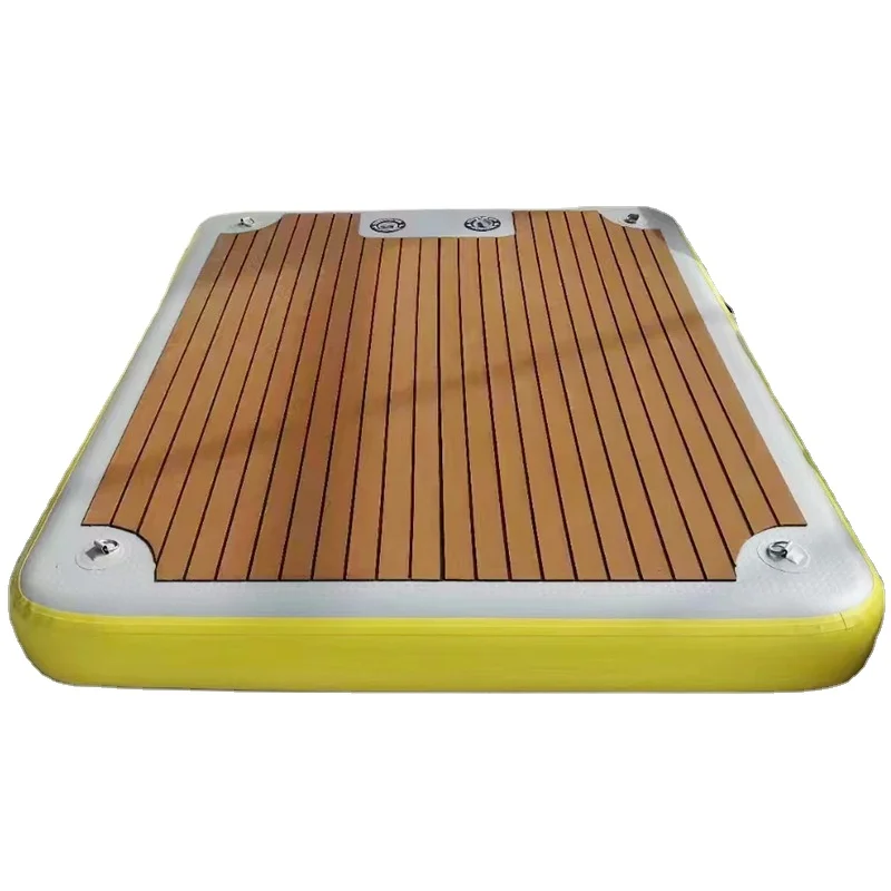 Leisure Land Inflatable Floating Platform Fishing Floating Raft Inflatable PVC Wire Drawing Fishing Platform Water Floating Mat