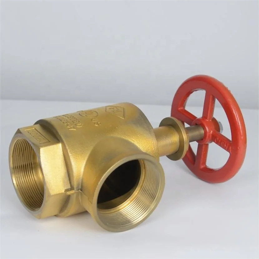 Factory price  2.5 Inch Brass Chrome Angle Hose Valve UL/ULC Certified Firefighting Equipment for Fire Sprinkler & Fire Hydrant
