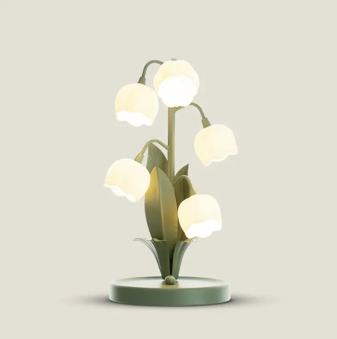 5V USB Modern Nordic Simple Luxury Lily of the Valley Lamp French Pastoral Style with Three-Color Dimming for Reading Rooms