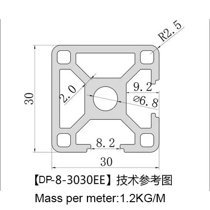 t silver import type (anodized) perfil 3030 aluminum profile extrusion lift elevator support