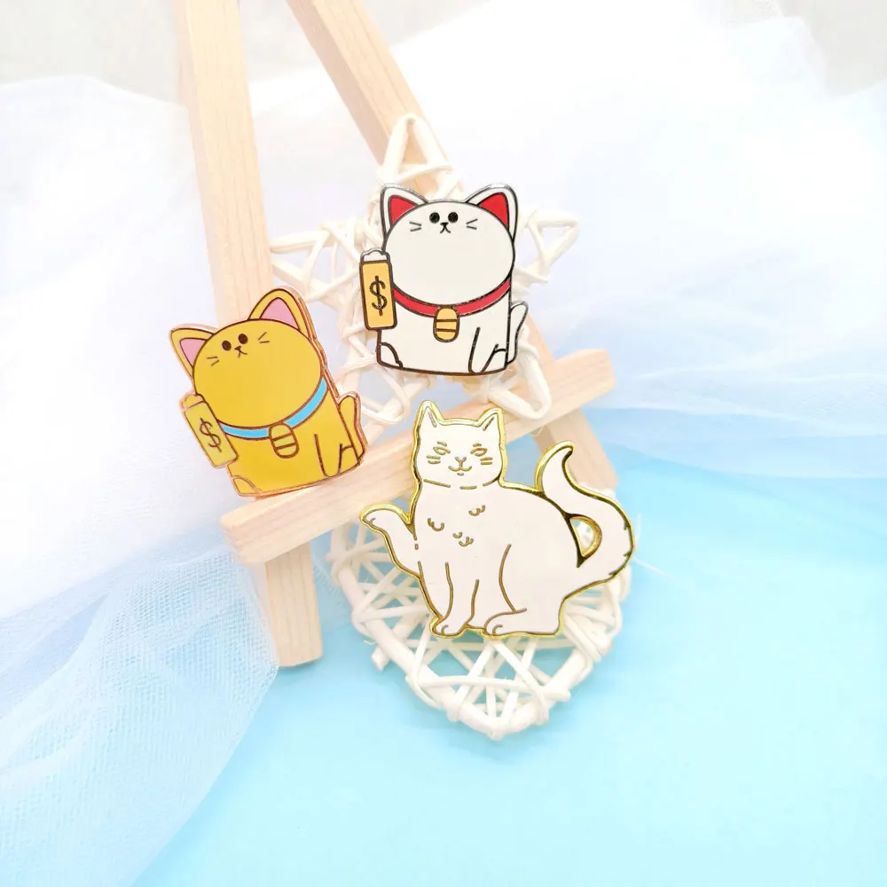 Professional Custom Pins Metal Logo Plated Die Casting Cute Dog Cat Anime Soft Hrad Enamel Hat Pin Custom Enamel Pin