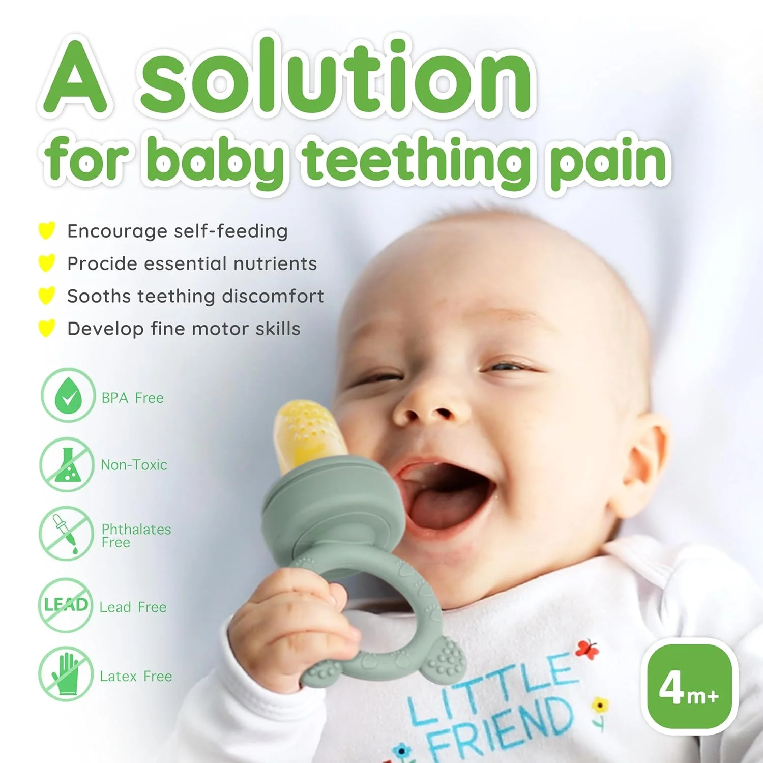 2024 Newest Coming Wholesale Silicone Baby Tray Freezer Pods Silicone  Fruit Food Feeder With Customized Your logo