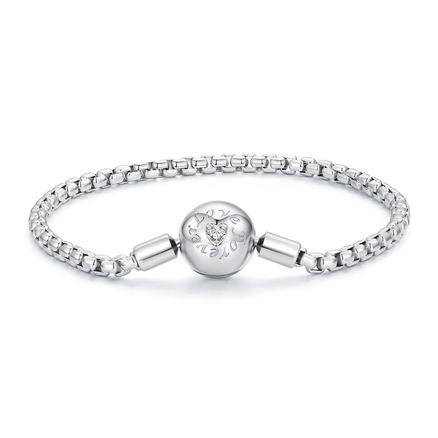 The new s925 sterling silver love infinite basic bracelet simple and personalized lettering can be worn alone beaded bracelet