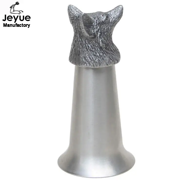 Factory provide zinc alloy fox shaped wine cup shot glass stainless steel glass shot