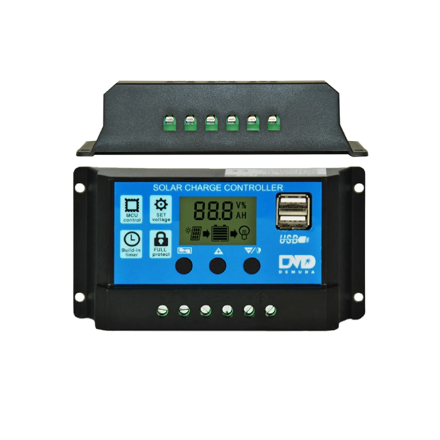 30A/20A/10A 12V 24V Auto Solar Charge Controller PWM Controllers LCD Dual USB 5V Output Solar Panel PV Regulator