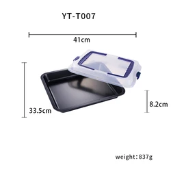Non stick can group rectangular cake frame with cover outdoor camping box oven bakeware