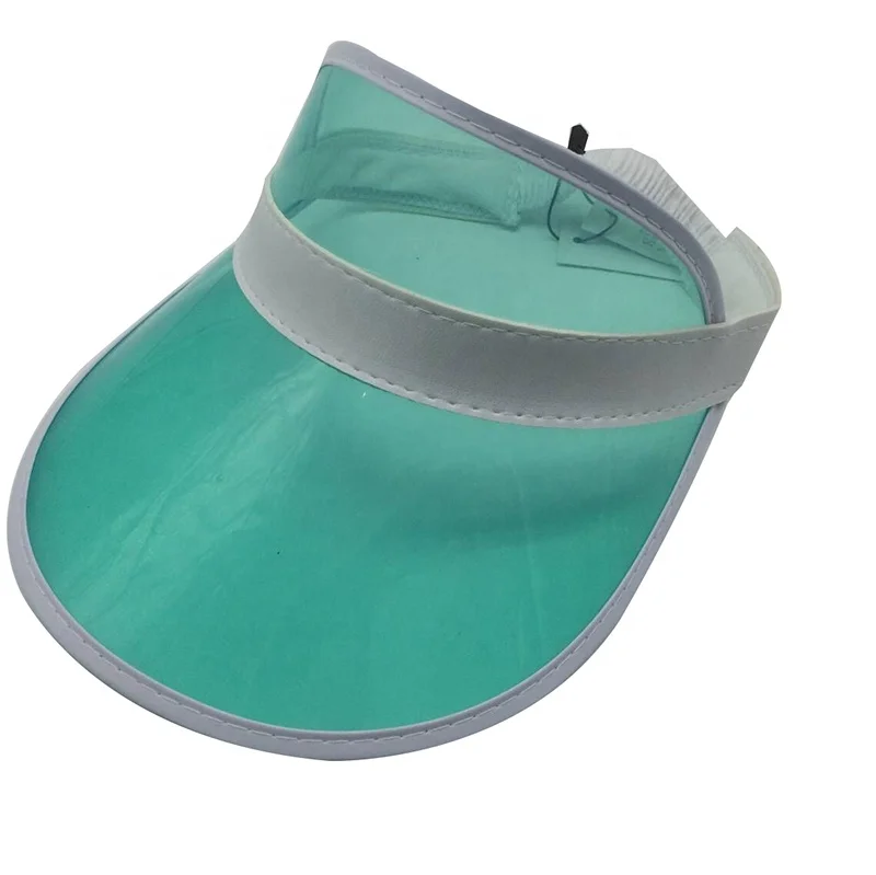 Summer Sun Hats Lighter Green Plastic Visor Cap Promotional Plastic With Transparent Visor