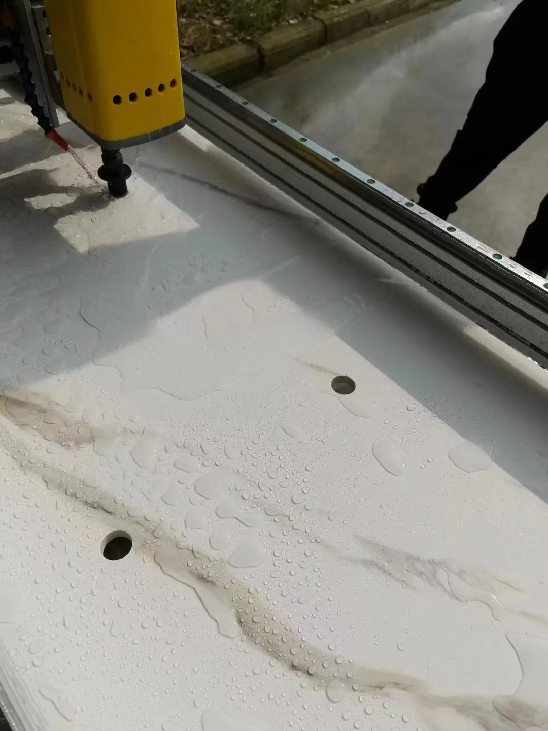 MANLING 2in 1 Manual Stone Hole Cutting Granite Glass Polishing Machine