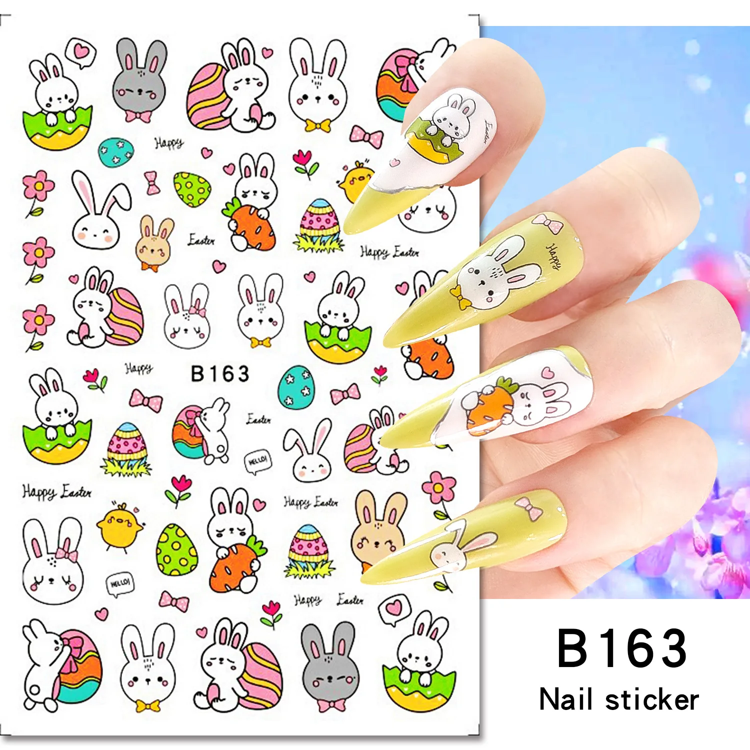Nail Art Accessories Manicure Stickers rabbit eggs easter nail sticker