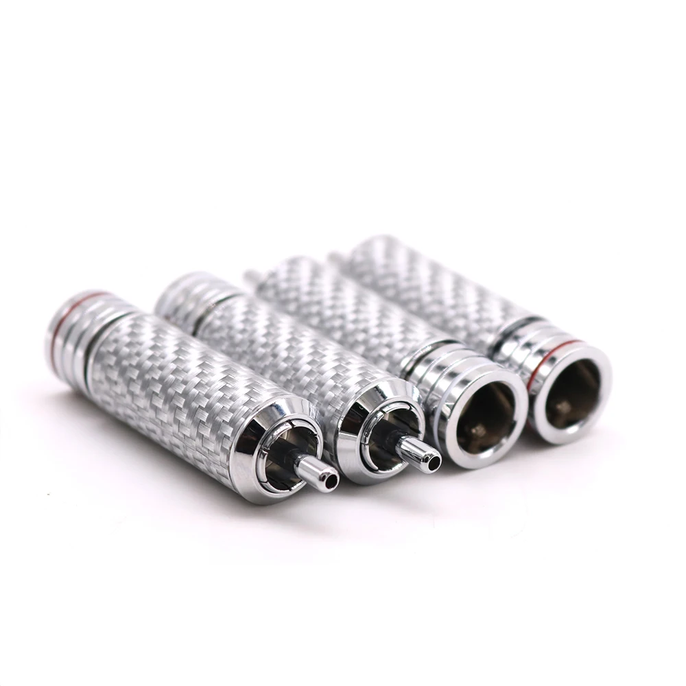 Audio&Video Connection RCA Adapter Jack YIVO XSSH Audio HIFI DIY Carbon fiber Shell Copper Plating Rhodium RCA Plug Connectors