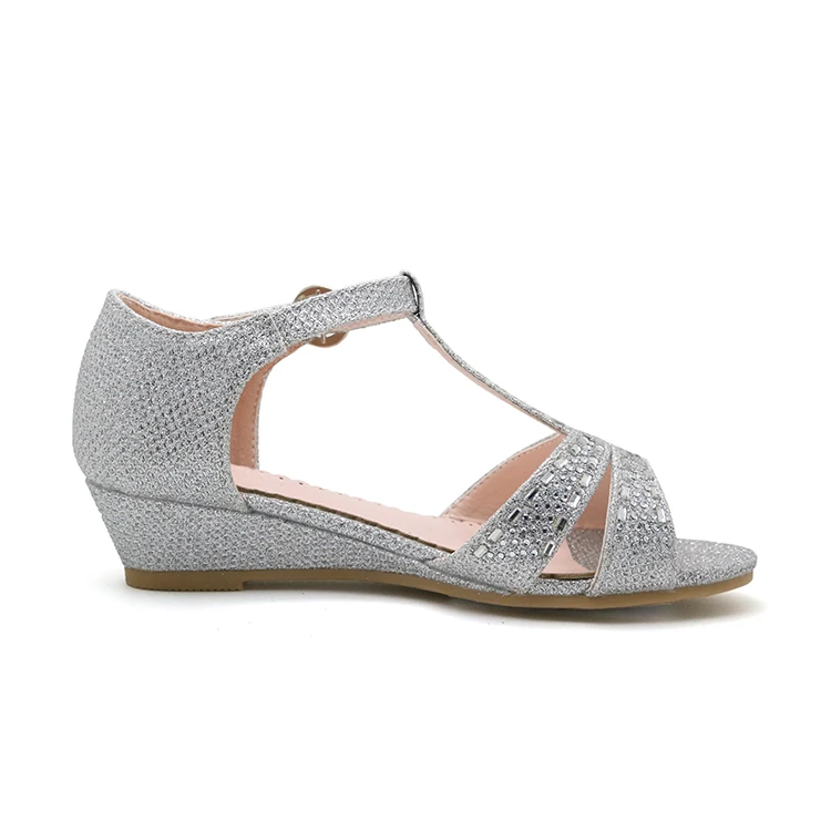 
Beautiful Kids Princess Glitter Wedges Girls Party Dress Shoes For Children 