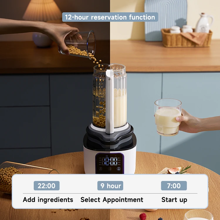 Household Blender Korean Porridge Electric Blender with Soundproof Cover Table Blender with Heating Function Soy Milk Maker