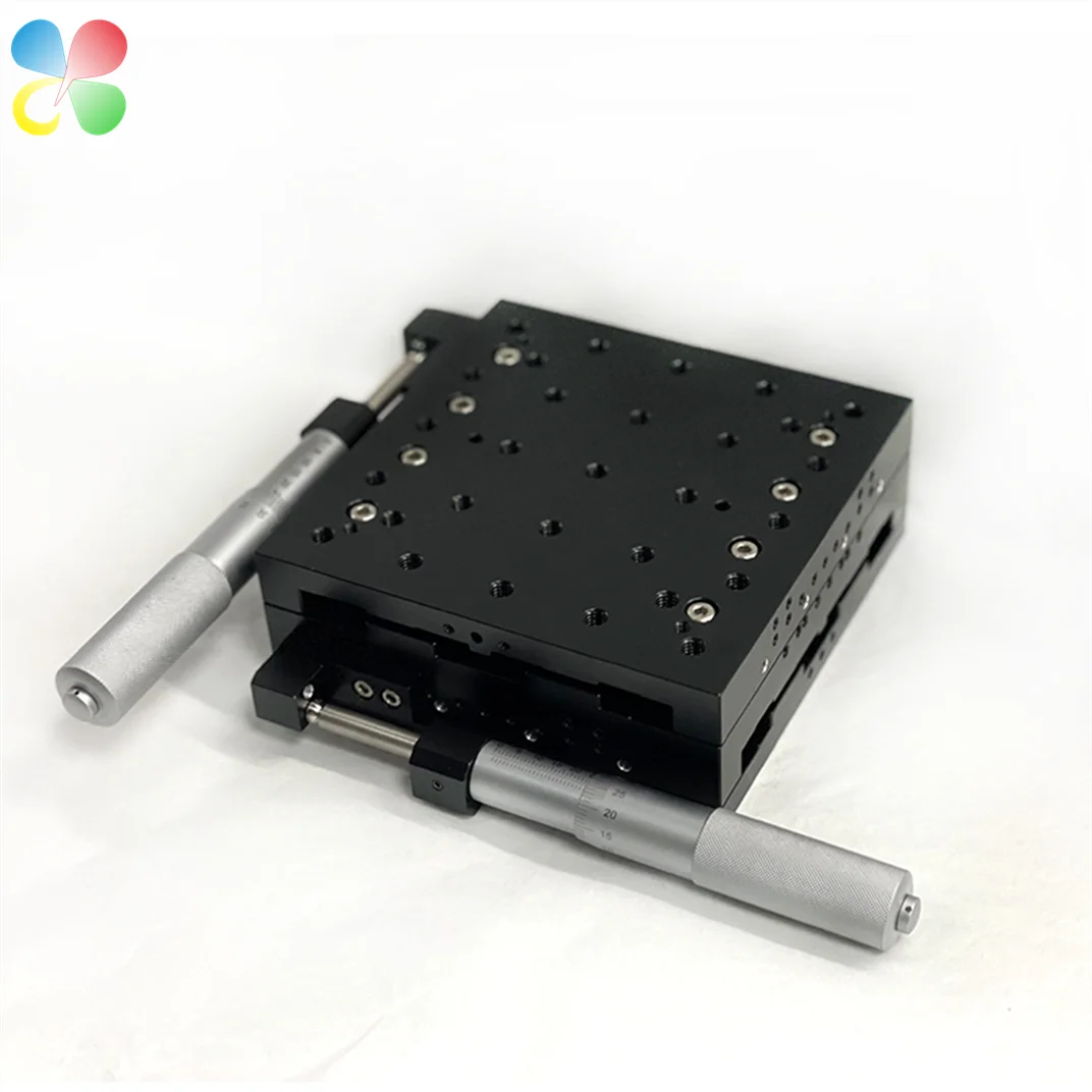 C&K 120*120mm Table Size Optical Instrument XY Axis Translation Stage Manual Slider Micro Manual Linear Stage