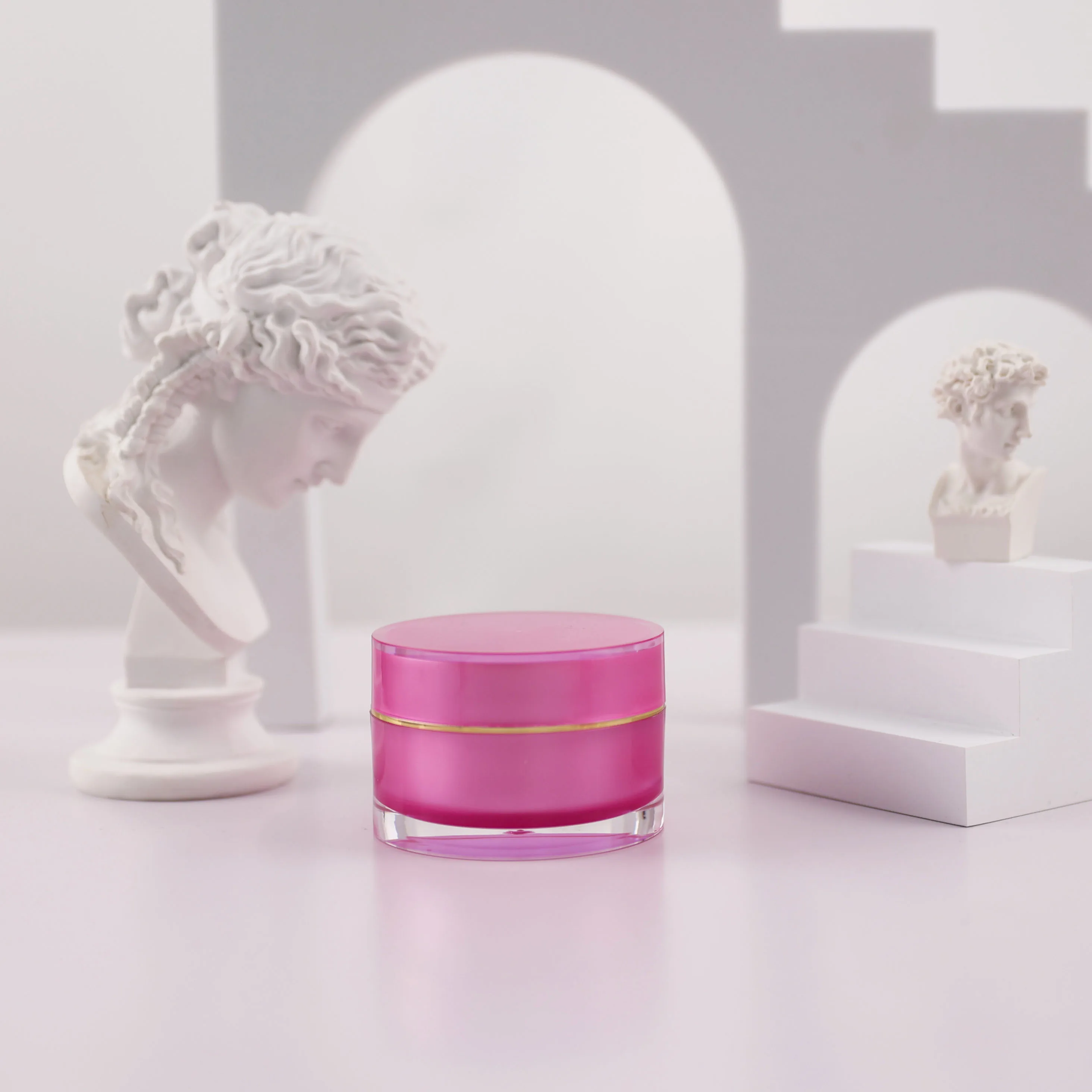 Cream Container Double Wall Gold Elegant Nail Uv Gel Acrylic Jar Nail Powder Jars With Logo