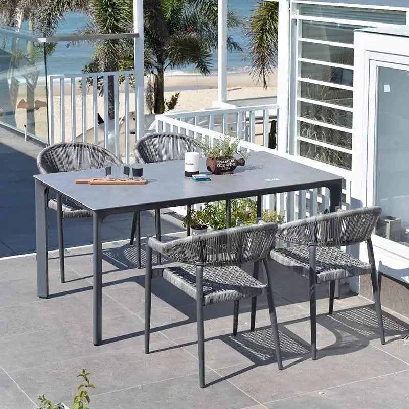 Garden patio furniture table and chairs for dining room outdoor dining set for cafe and restaurants villa furniture