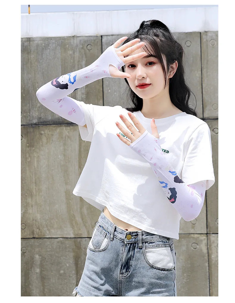 New fashion ice silk long sleeve sunscreen uv protection arm sleeve