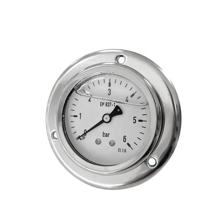 SPR High precision Oil Filled Air Pressure Gauge With Front Flange Manometer Manufacturer