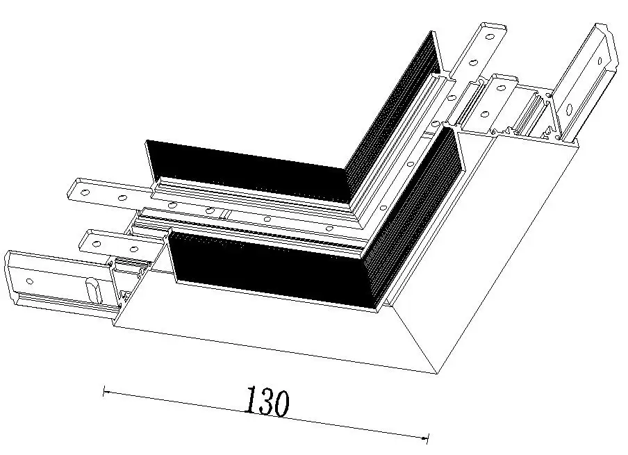  Black Recessed Embedded Magnet Track Rail System For Magnetic Lights