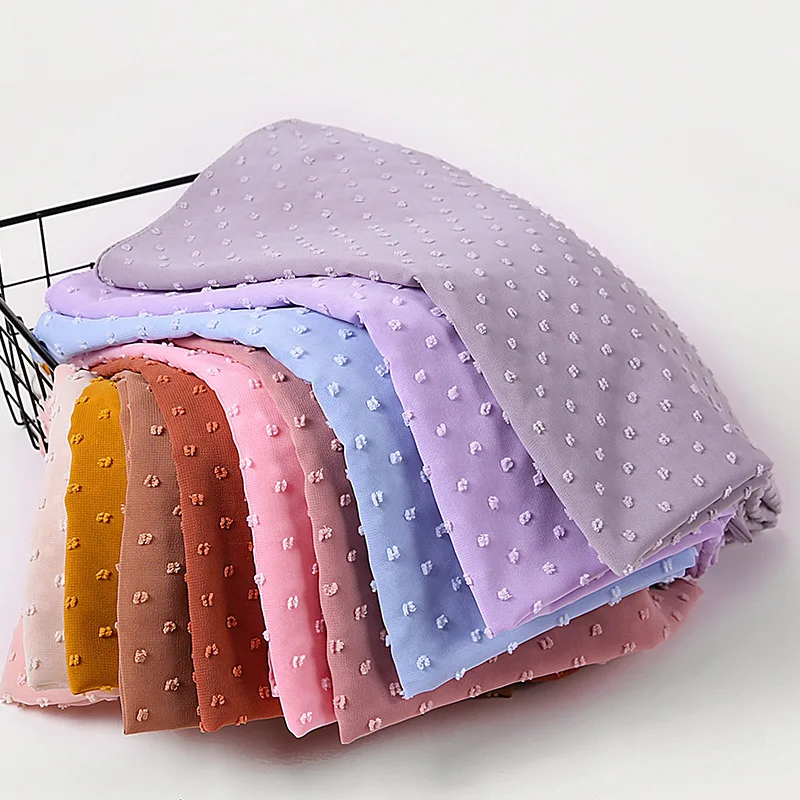 Wholesale Jacquard Fabric Breathable Jersey Headbands Wrap Chiffon Hijab Shawl Netherlands Comfortable Plain Ethnic Muslim Hijab