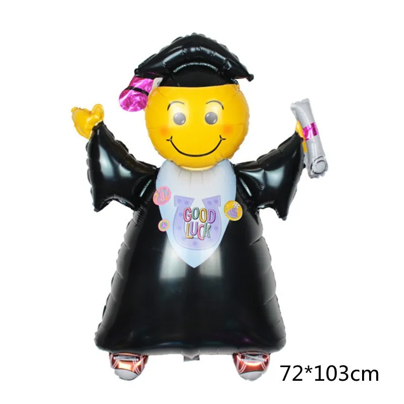 Graduation Season Foil Balloon Smiley Face Doctor Trophy Medal Certificate Graduation Celebration Party 1 Bag 1 Color XI YOU LE