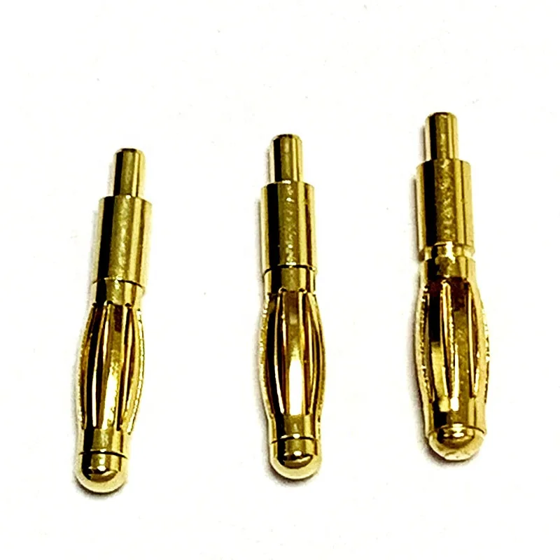 custom high quality double head 2mm 2.5mm shrouded audio speaker cable banana plug pin terminal gold plated 24k