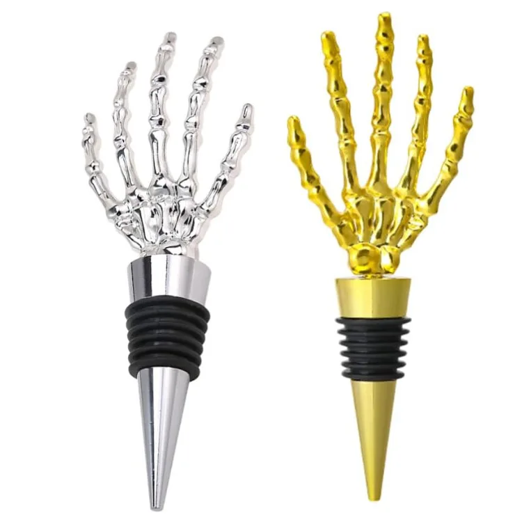 Hot Selling Hand Bone Design Zinc Alloy Gold Silver Kitchen Utensils Drinking Need Wine Stopper Champagne Stopper