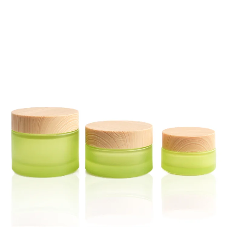 business trip 15ml 30ml 50ml Spray Bottles Empty Frosted Glass Lotion Spray Bottles Cosmetic Container Jar Vials with Bamboo Lid