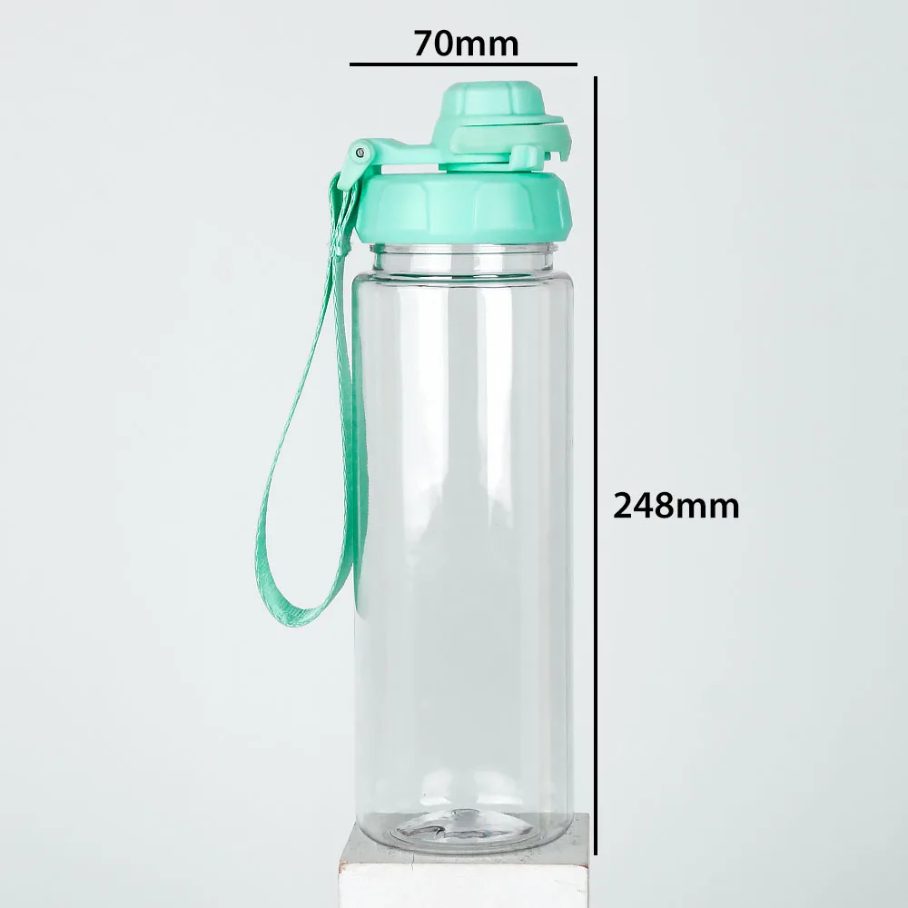 700ml Clear travel Drink WaterBottle Motivational Mouth Outdoor Sports Plastic Transparent Water Bottle