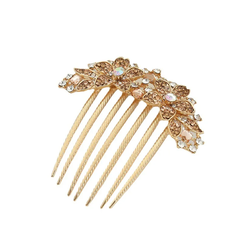 Korean alloy rhinestone headgear bridal hair comb insert comb hair accessories